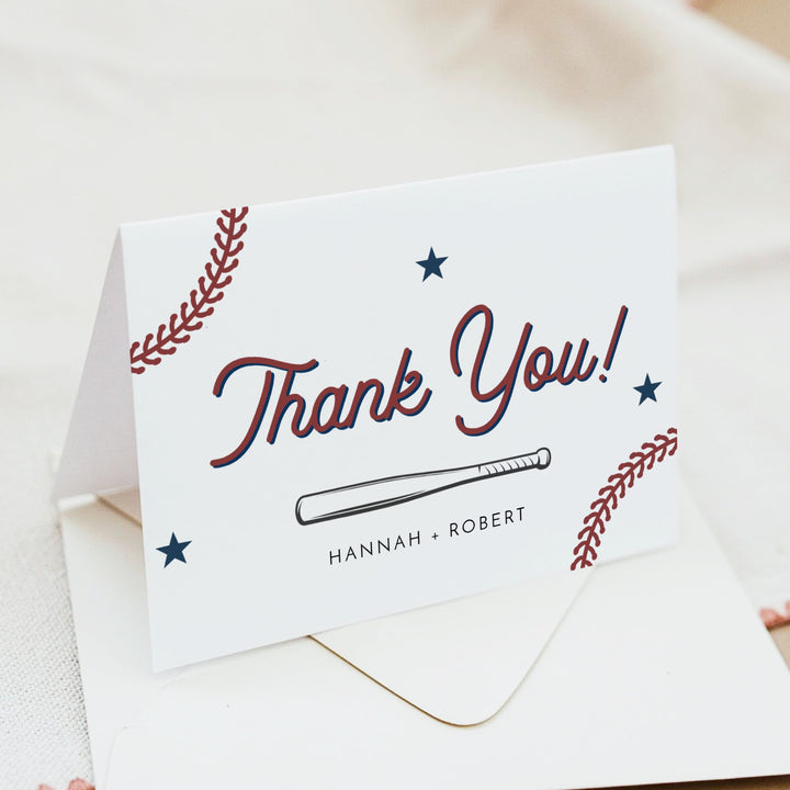 BARRY Little Slugger Baseball Theme Thank You Cards