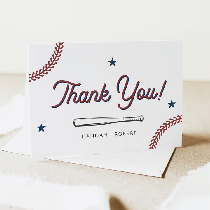 BARRY Little Slugger Baseball Theme Thank You Cards