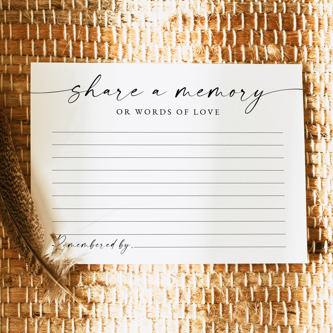 BLAIR Minimalist Share A Memory Funeral Card
