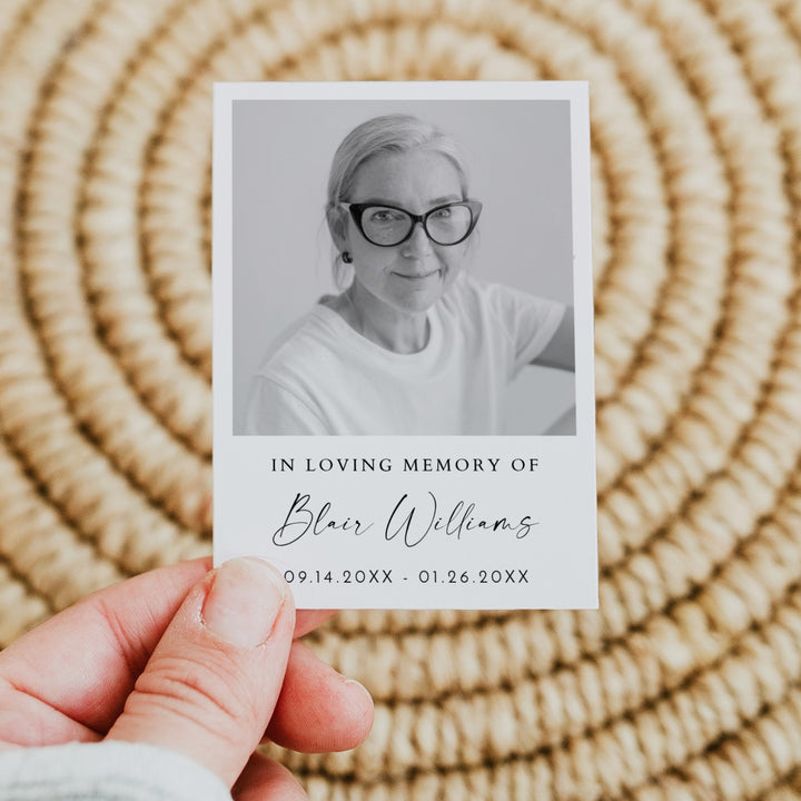 BLAIR In Loving Memory Memorial Prayer Card with Photo