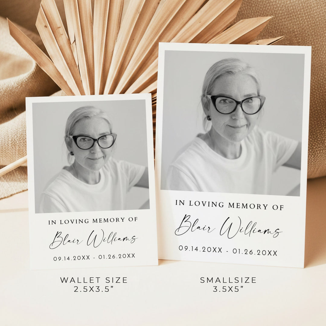 BLAIR In Loving Memory Memorial Prayer Card with Photo