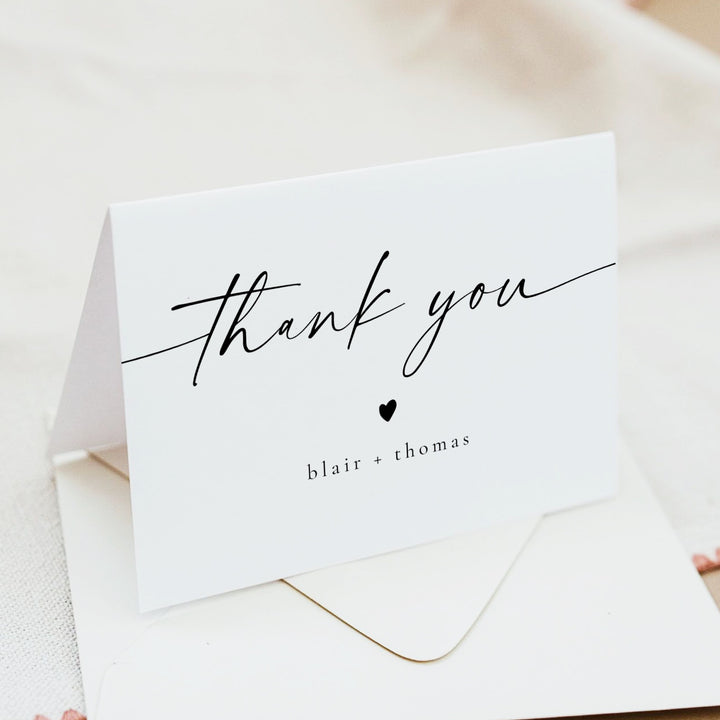 BLAIR Black & White Modern Minimalist Oh Baby Baby Shower Thank You Cards