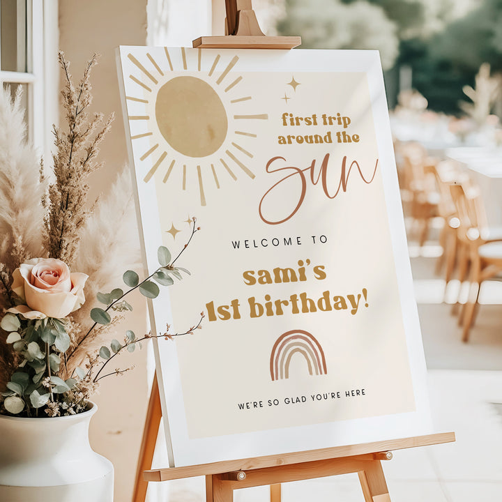 BODHI First Trip Around the Sun Boho first Birthday Party Welcome Sign