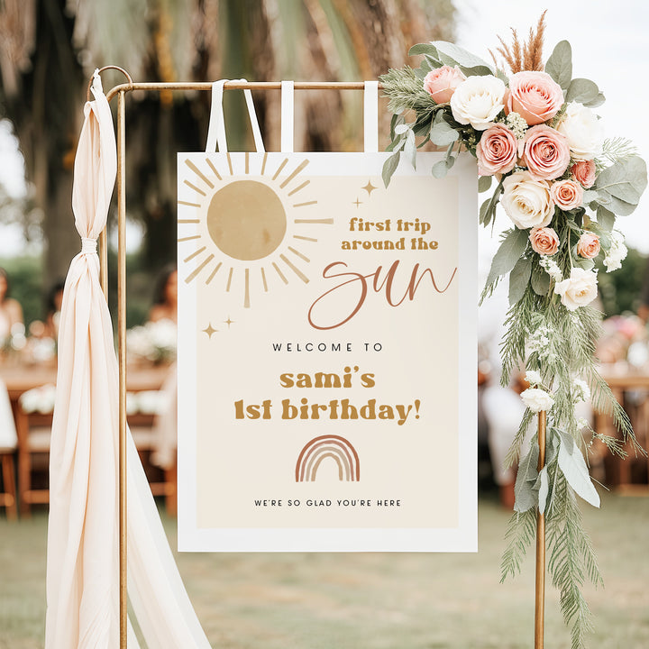 BODHI First Trip Around the Sun Boho first Birthday Party Welcome Sign