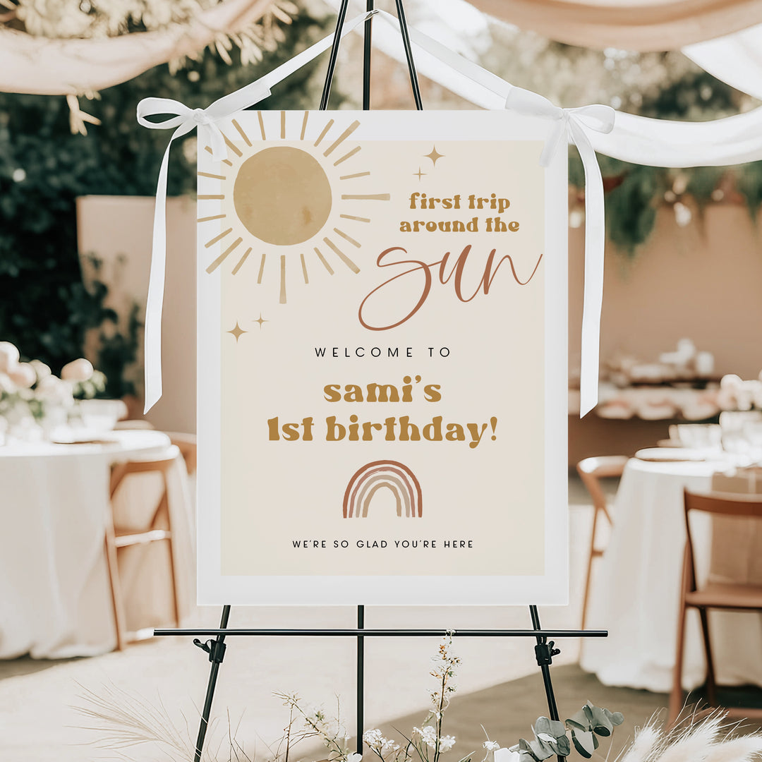 BODHI First Trip Around the Sun Boho first Birthday Party Welcome Sign