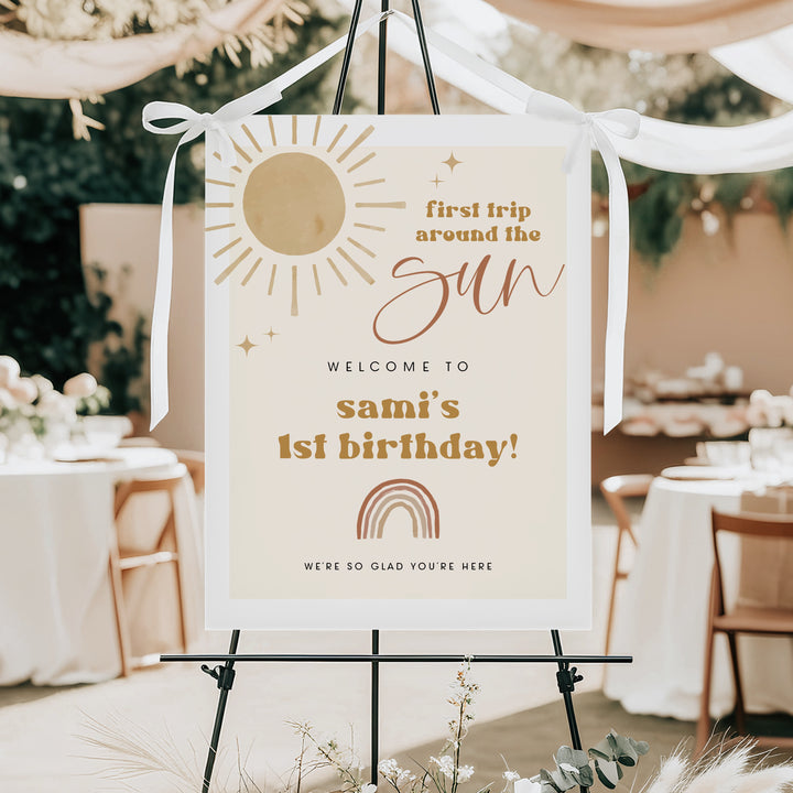 BODHI First Trip Around the Sun Boho first Birthday Party Welcome Sign