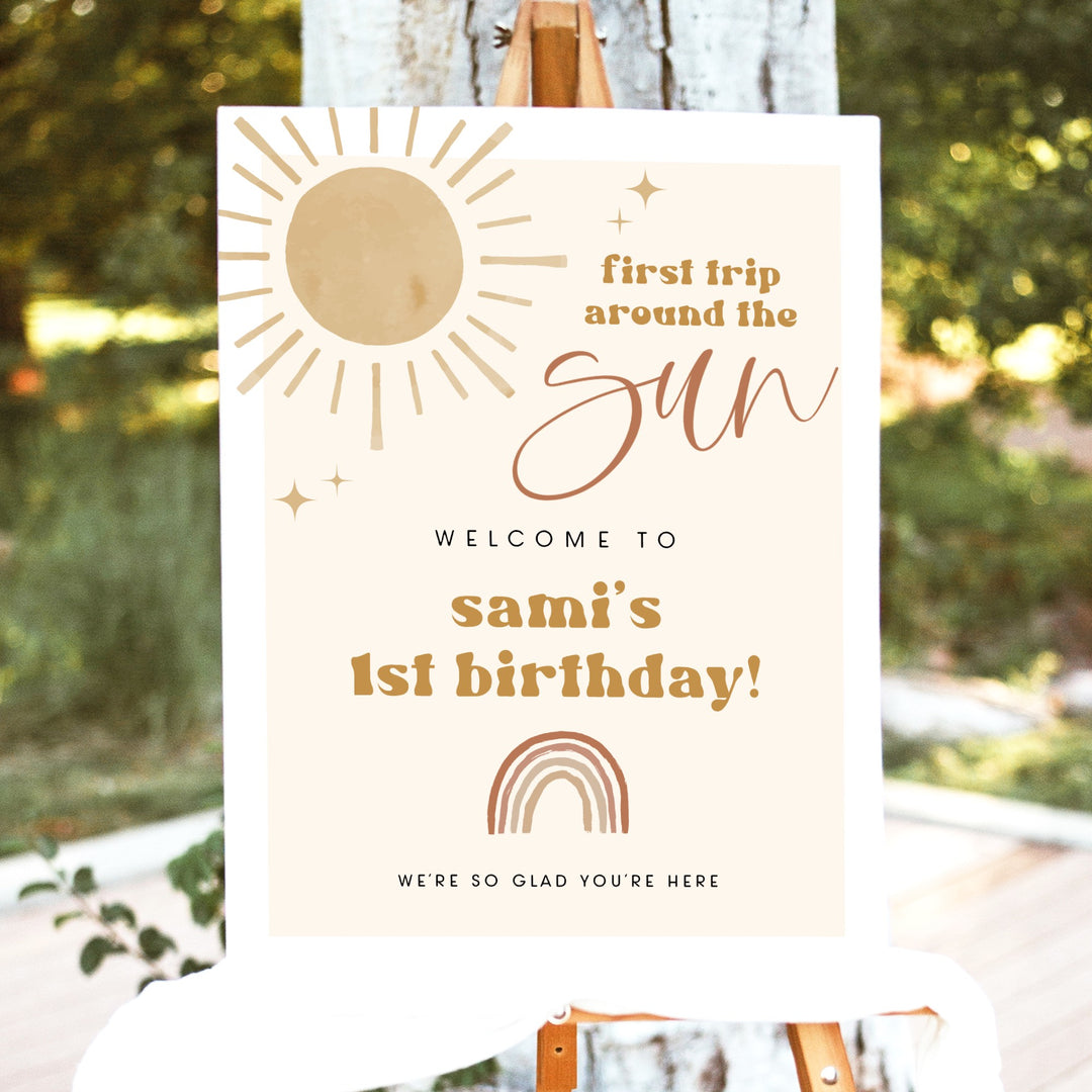 BODHI First Trip Around the Sun Boho first Birthday Party Welcome Sign
