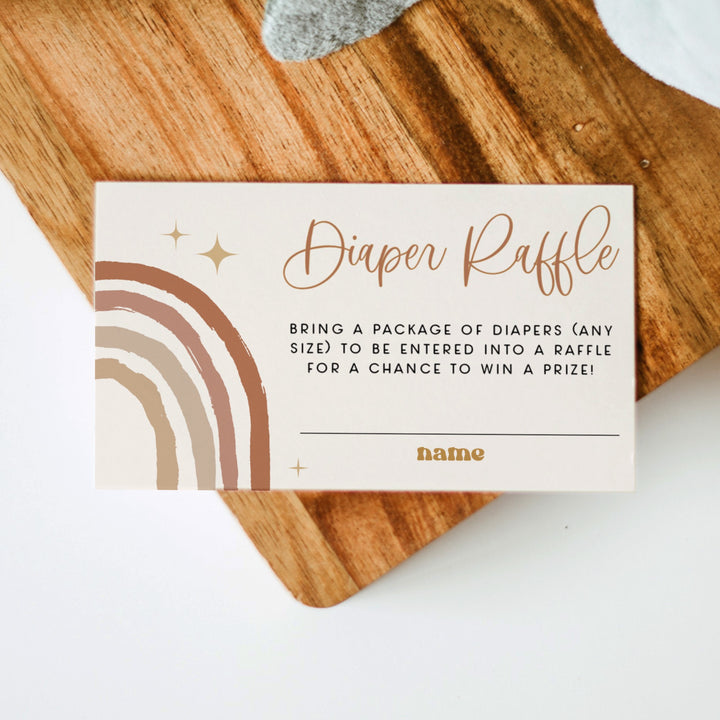 BODHI Bohemian Rainbow Baby Shower Diaper Raffle Tickets