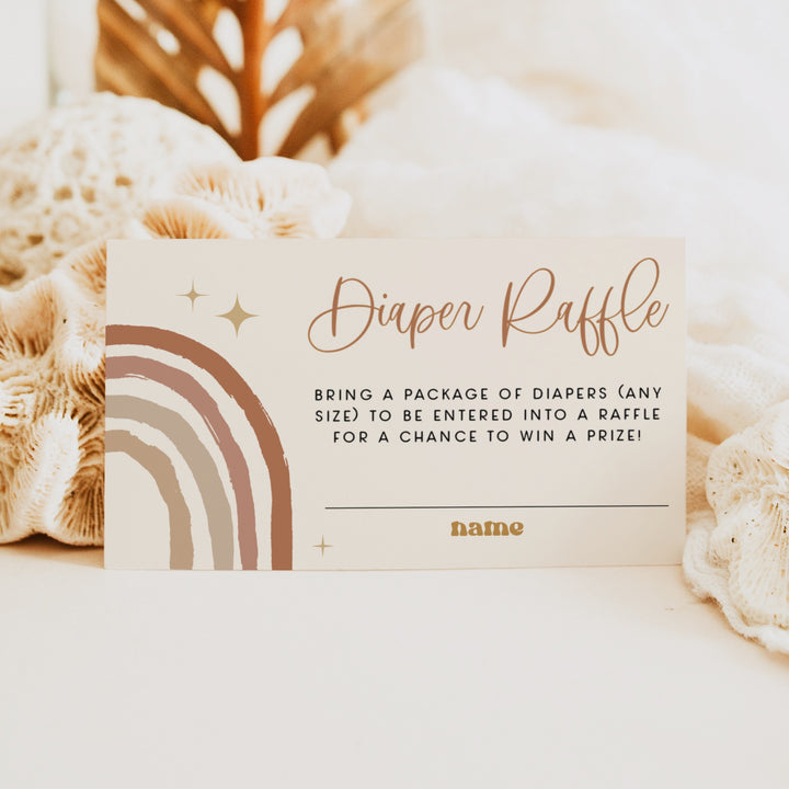 BODHI Bohemian Rainbow Baby Shower Diaper Raffle Tickets