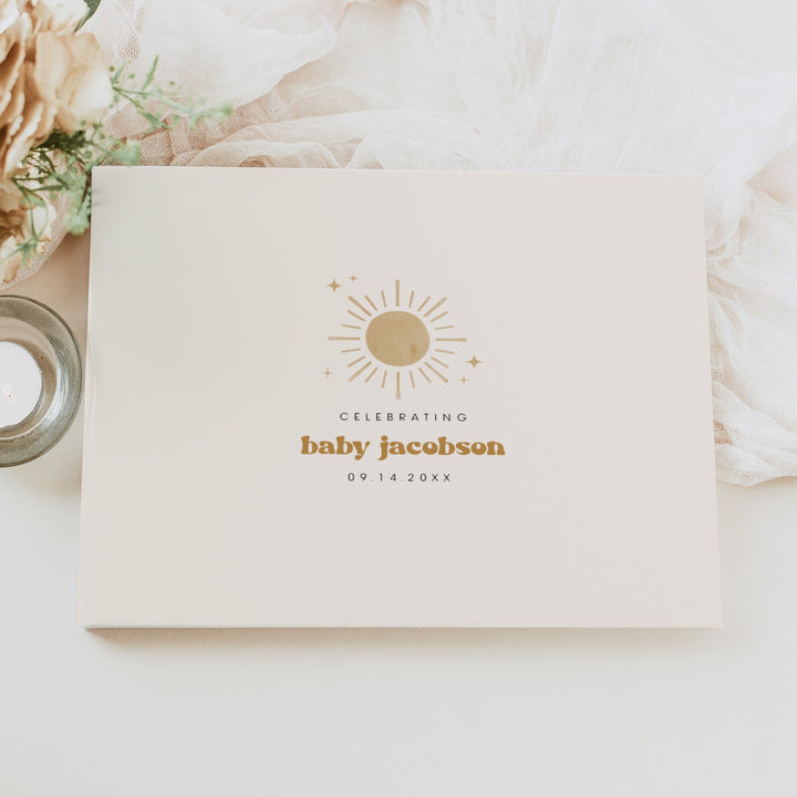 BODHI Boho Sun Baby Shower Guest Book Personalized