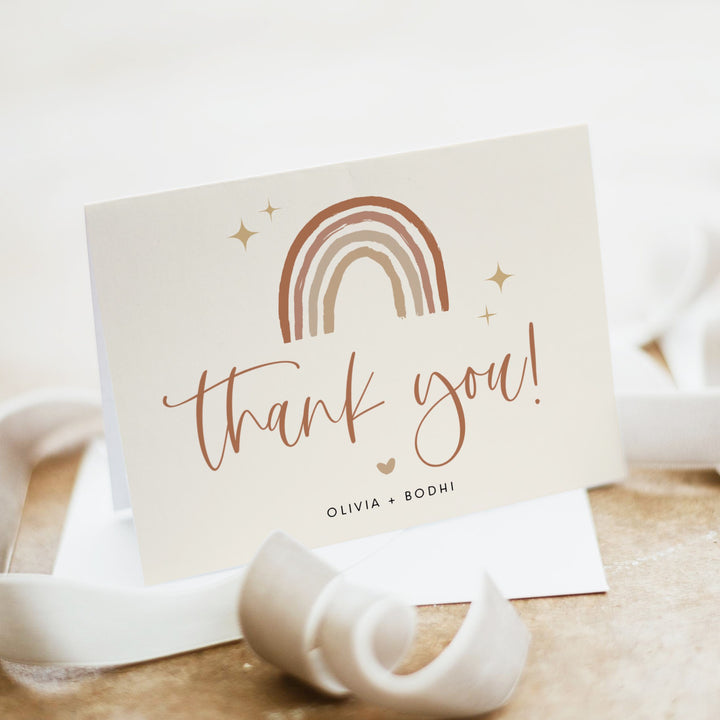 BODHI Boho Rainbow Personalized Thank You Cards