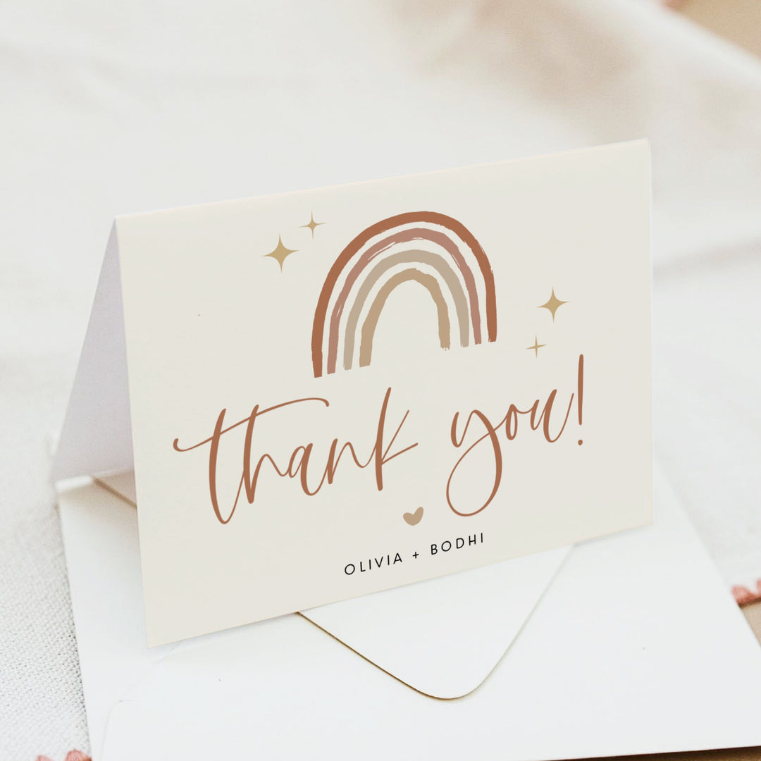 BODHI Boho Rainbow Personalized Thank You Cards