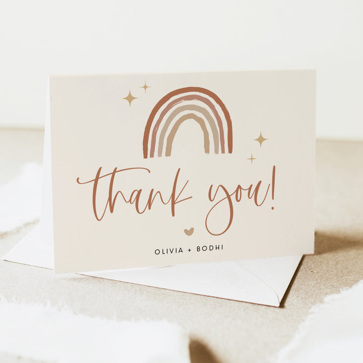 BODHI Boho Rainbow Personalized Thank You Cards