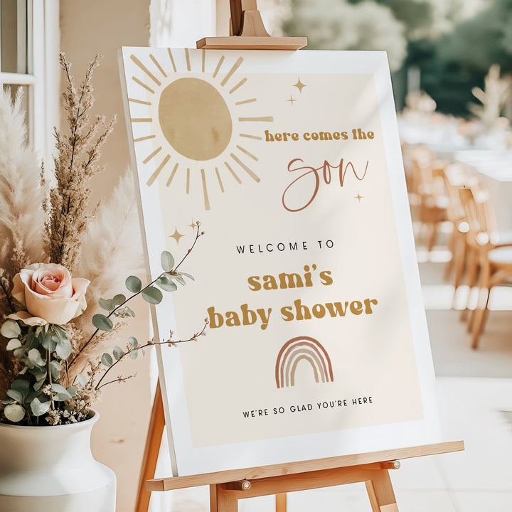 BODHI Here Comes the Son Boho Sun Baby Shower Welcome Sign