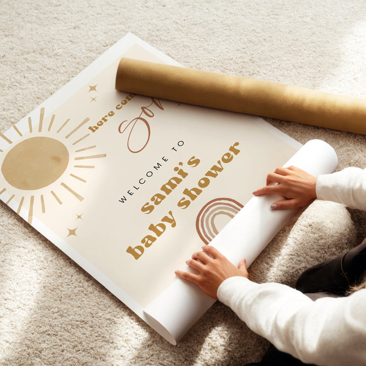 BODHI Here Comes the Son Boho Sun Baby Shower Welcome Sign
