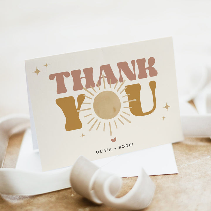 BODHI Girl Boho Sun Personalized Thank You Cards