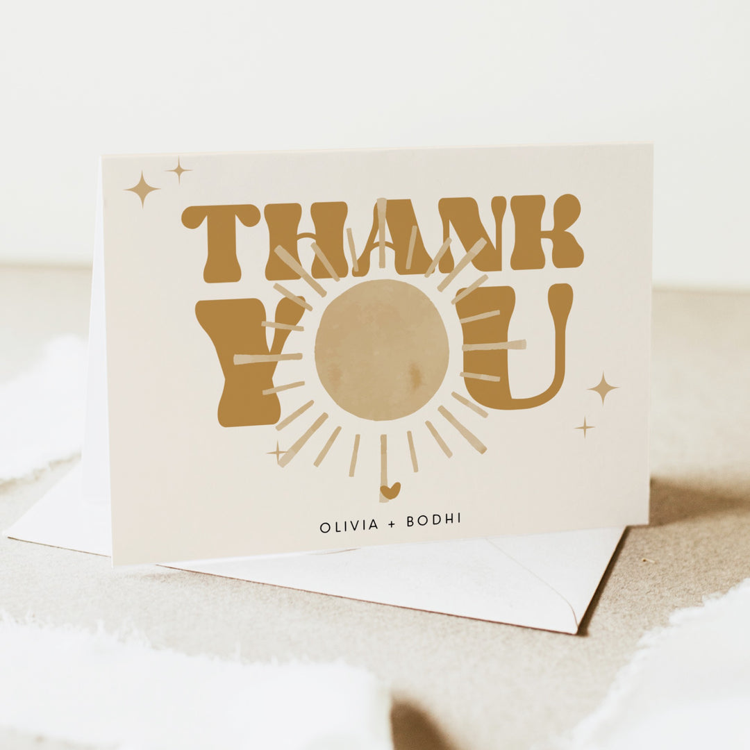 BODHI Boho Sun Personalized Thank You Cards