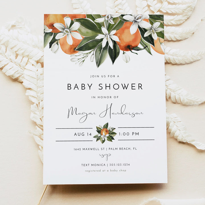 CALLIOPE Clementine Little Cutie On the Way Baby Shower Invitation Bundle