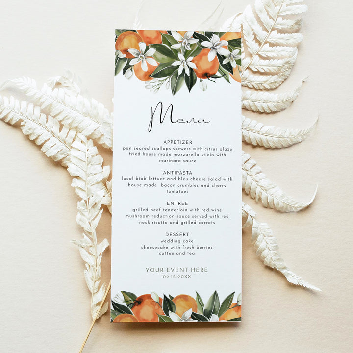 CALLIOPE Little Cutie On the Way Clementine Menu Cards