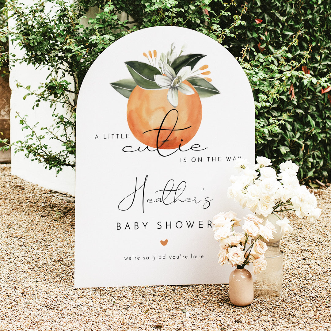 CALLIOPE Little Cutie On the Way Clementine Baby Shower Welcome Sign