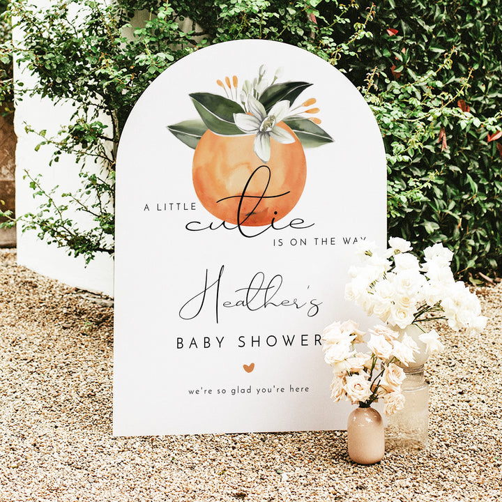 CALLIOPE Little Cutie On the Way Clementine Baby Shower Welcome Sign