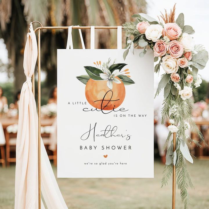CALLIOPE Little Cutie On the Way Clementine Baby Shower Welcome Sign