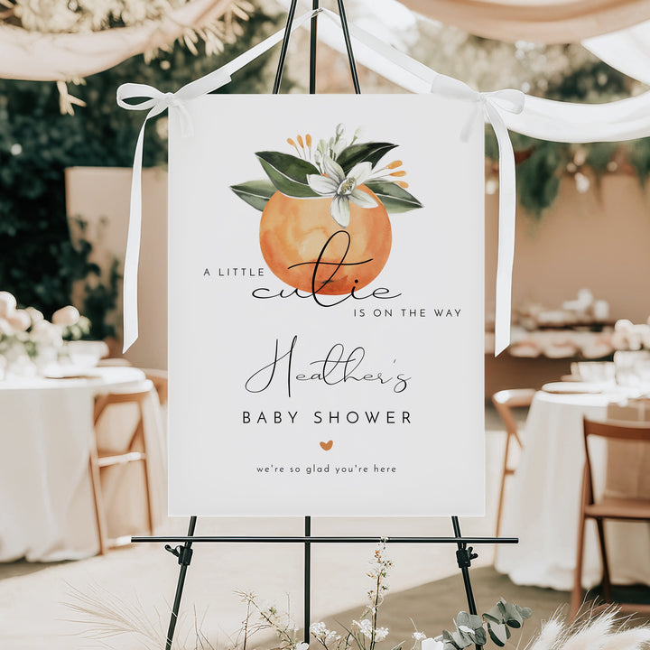 CALLIOPE Little Cutie On the Way Clementine Baby Shower Welcome Sign