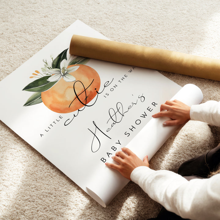 CALLIOPE Little Cutie On the Way Clementine Baby Shower Welcome Sign