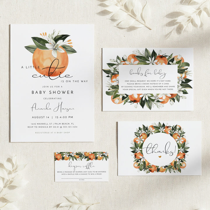 CALLIOPE Little Cutie On the Way Baby Shower Invitation Bundle