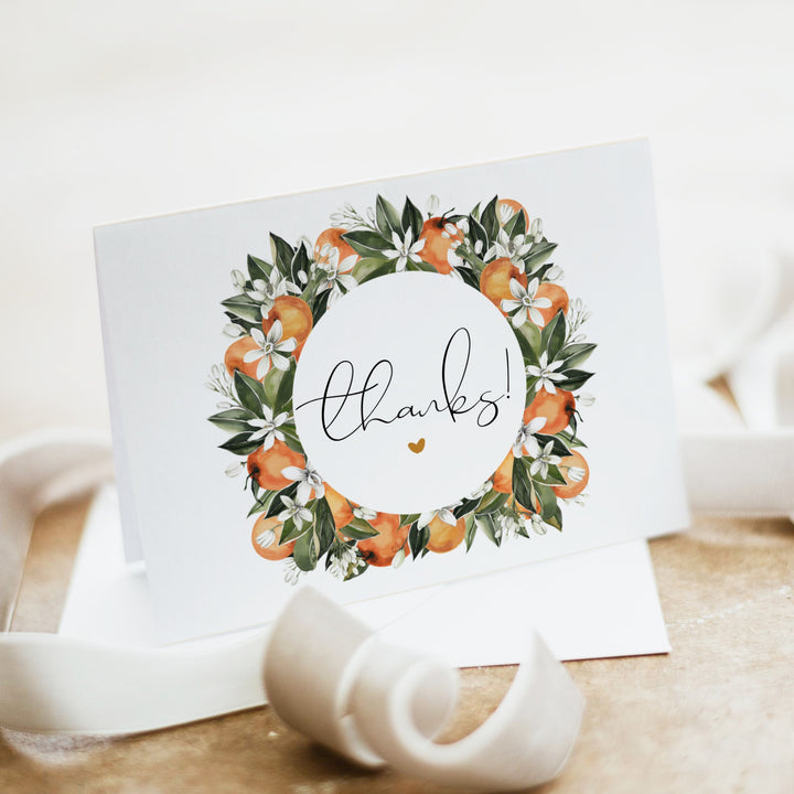 CALLIOPE Little Cutie On the way Personalized Clementine Thank You Cards