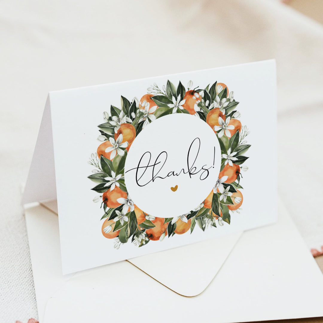CALLIOPE Little Cutie On the way Personalized Clementine Thank You Cards
