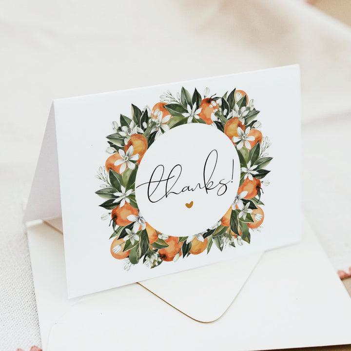 CALLIOPE Little Cutie On the way Personalized Clementine Thank You Cards