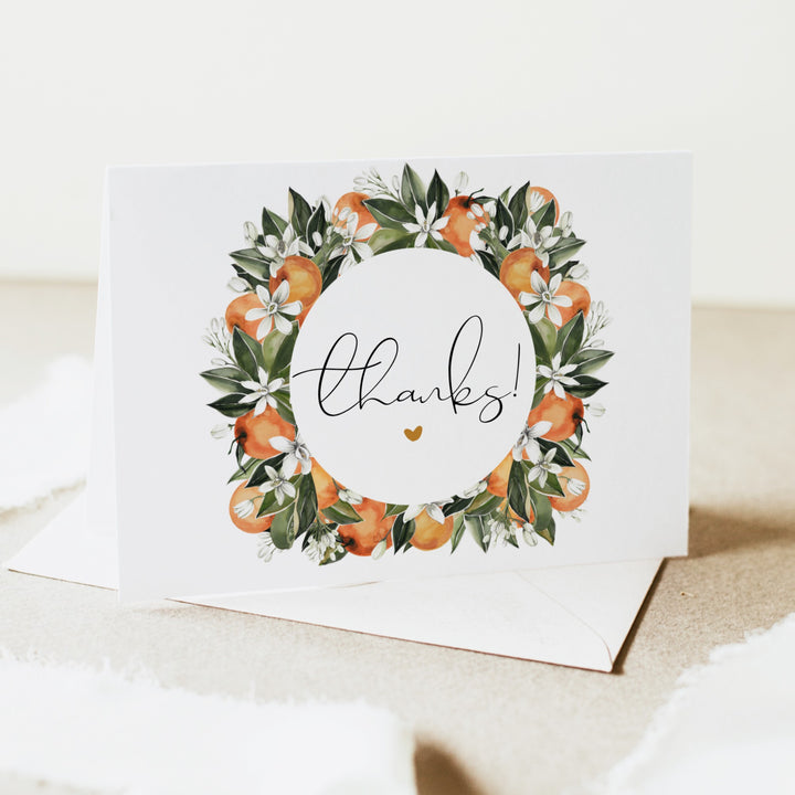 CALLIOPE Little Cutie On the way Personalized Clementine Thank You Cards