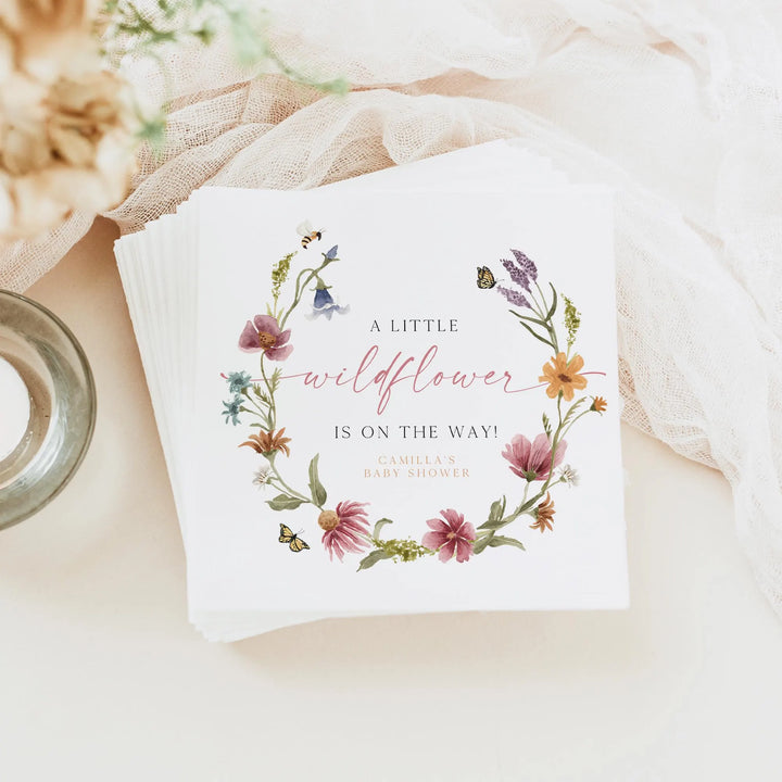 CAMILLA Personalized Wildflower Baby Shower Napkins