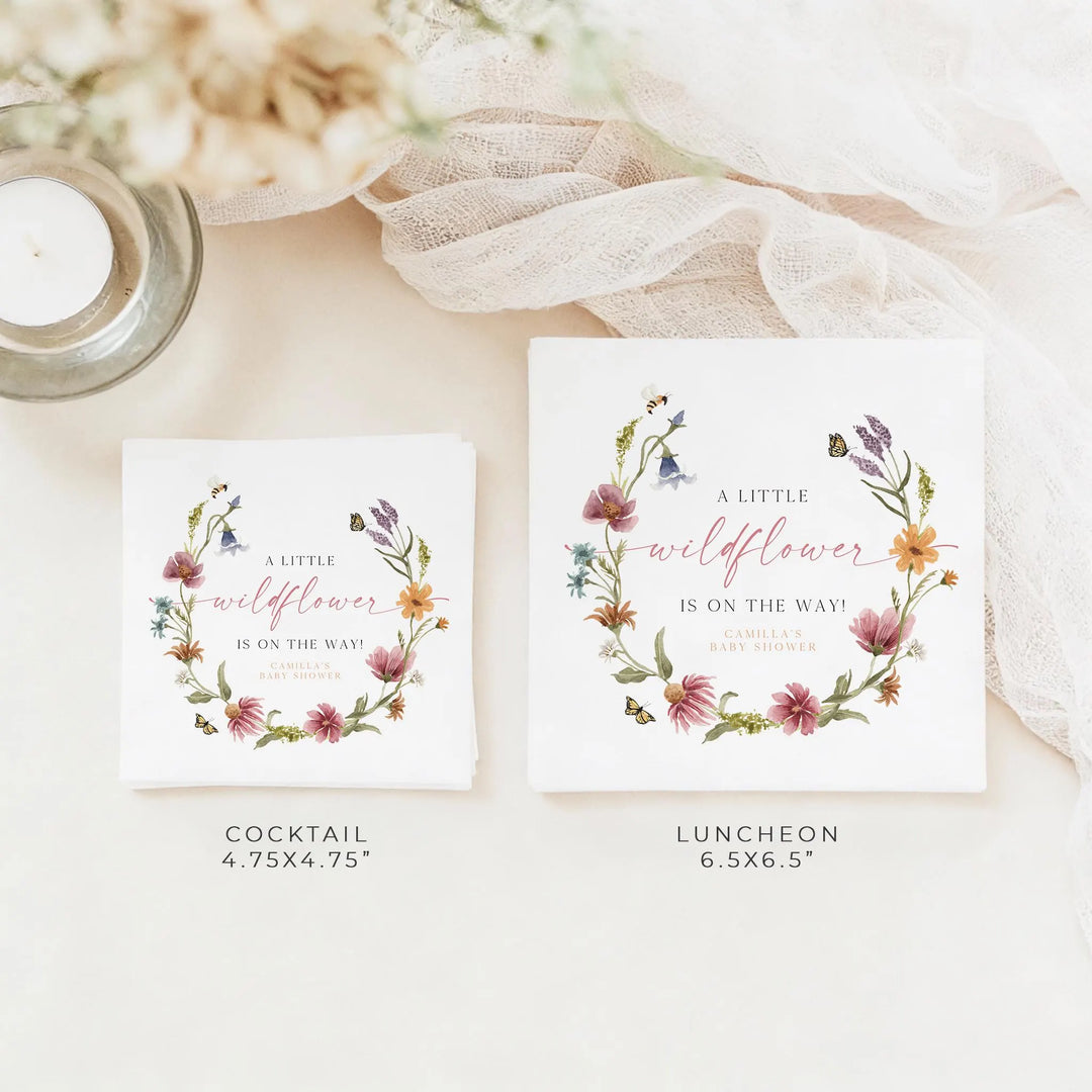 CAMILLA Personalized Wildflower Baby Shower Napkins