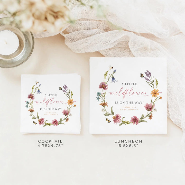 CAMILLA Personalized Wildflower Baby Shower Napkins