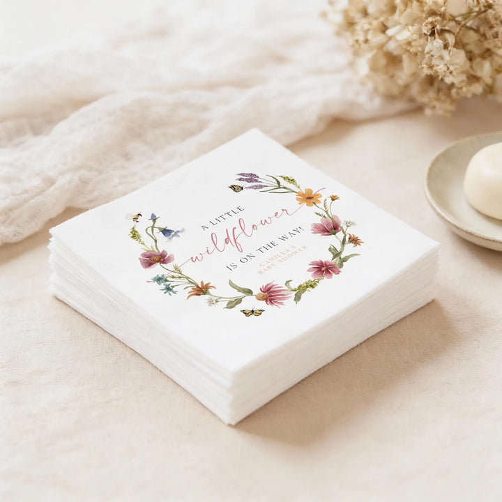 CAMILLA Personalized Wildflower Baby Shower Napkins