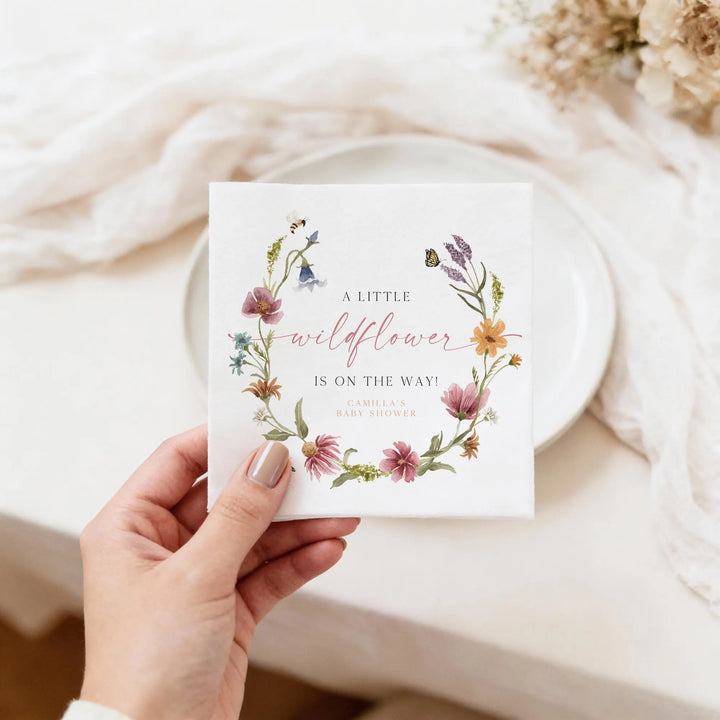 CAMILLA Personalized Wildflower Baby Shower Napkins