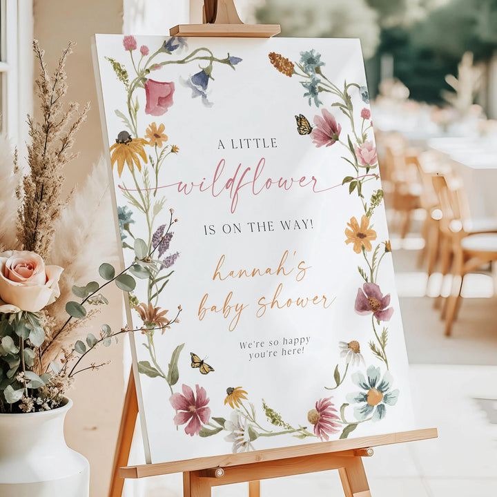 CAMILLA Wildflower Baby Shower Welcome Sign