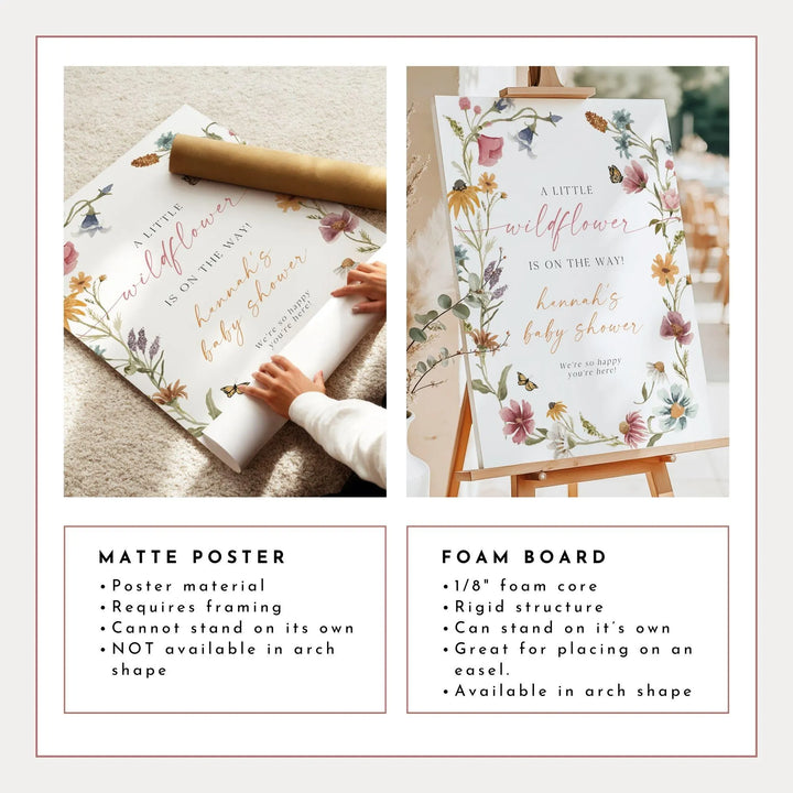 CAMILLA Wildflower Baby Shower Welcome Sign