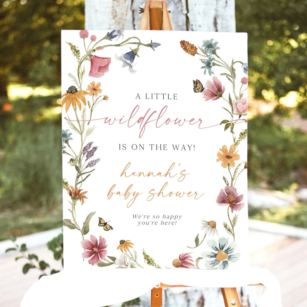 CAMILLA Wildflower Baby Shower Welcome Sign