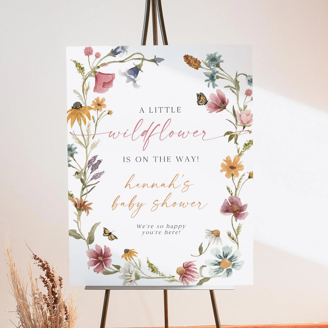CAMILLA Wildflower Baby Shower Welcome Sign