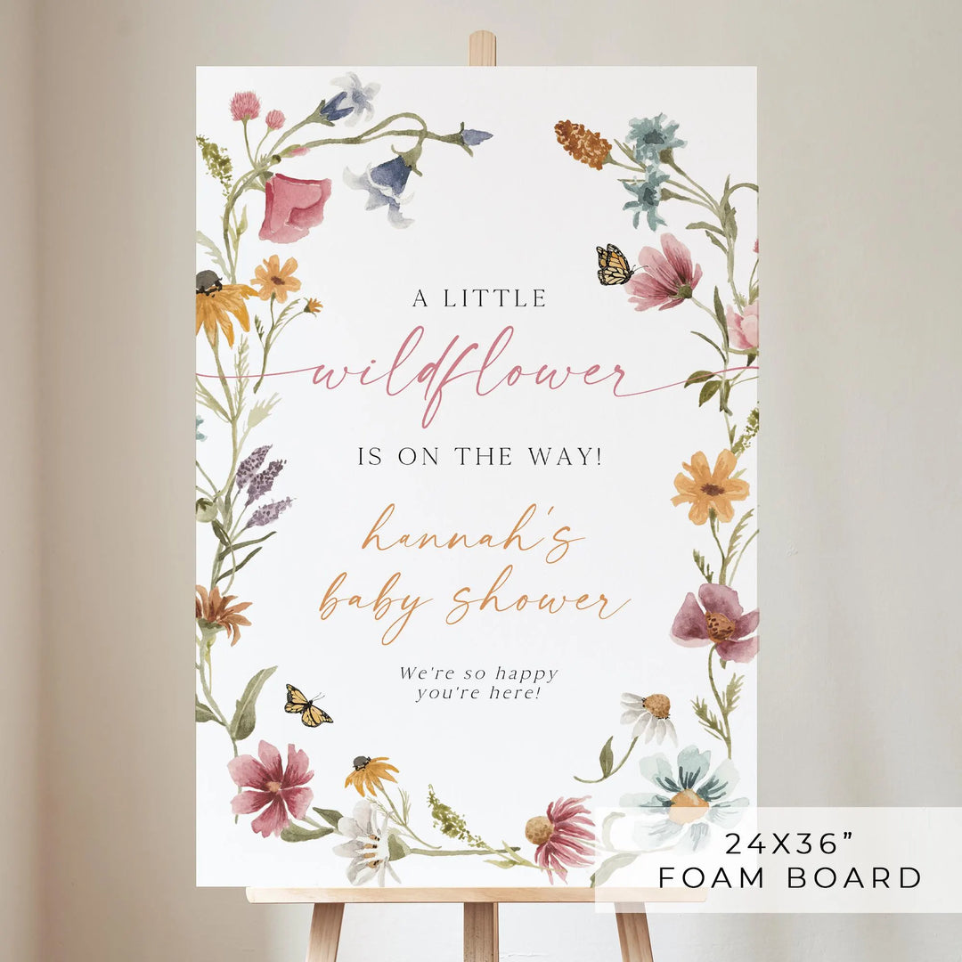 CAMILLA Wildflower Baby Shower Welcome Sign