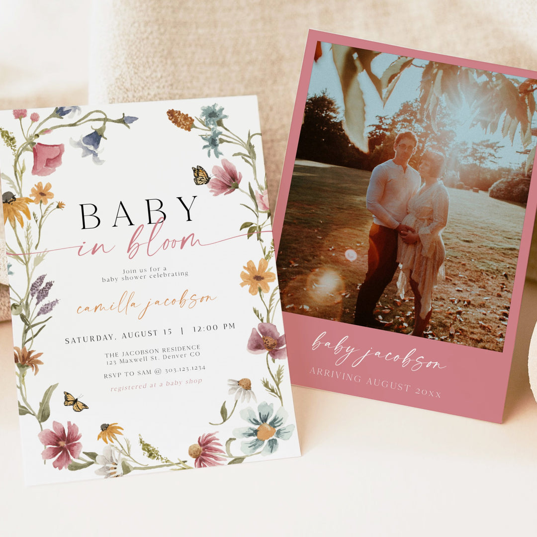 CAMILLA Wildflower Baby in Bloom Baby Shower Invitation