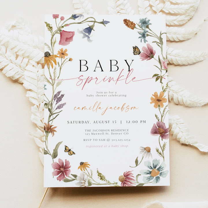 CAMILLA Wildflower Baby Sprinkle Invitation