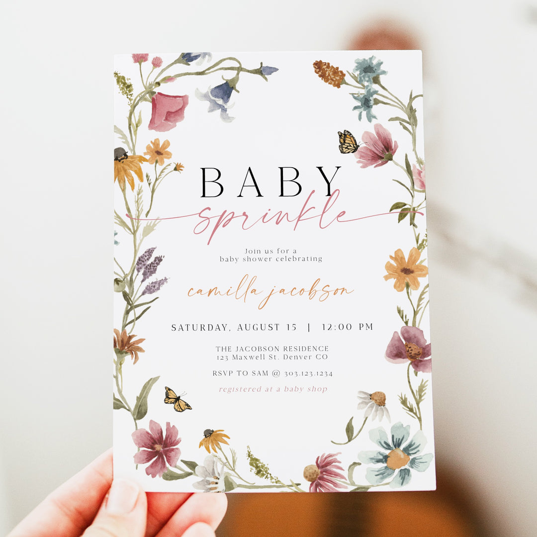 CAMILLA Wildflower Baby Sprinkle Invitation