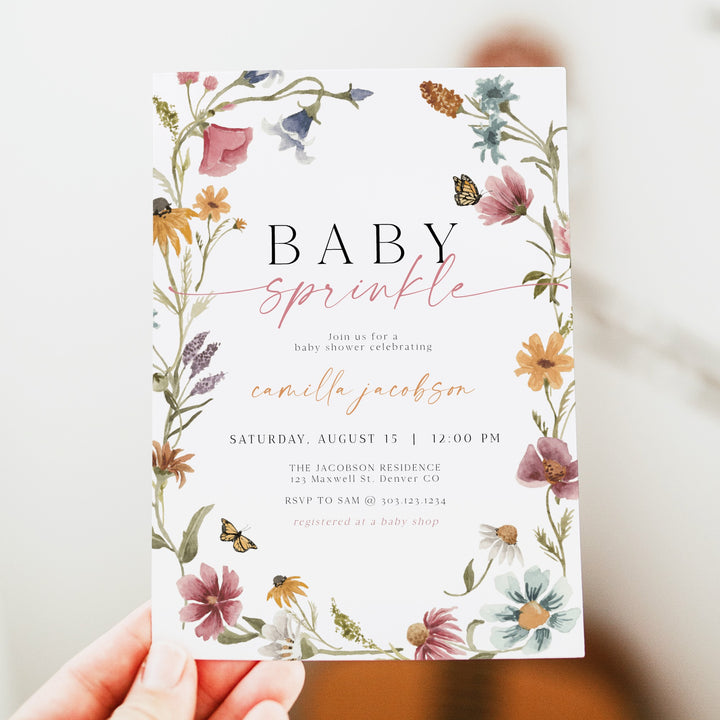 CAMILLA Wildflower Baby Sprinkle Invitation