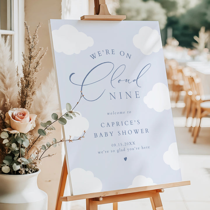 CAPRICE Blue On Cloud Nine Baby Boy Baby Shower Welcome Sign