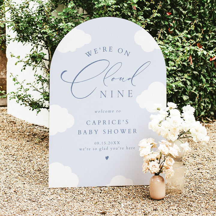 CAPRICE Blue On Cloud Nine Baby Boy Baby Shower Welcome Sign