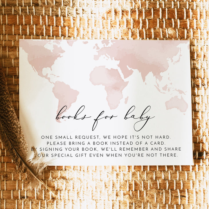 CARMEN Adventure Begins Pink World Map Baby Shower Books for Baby Card